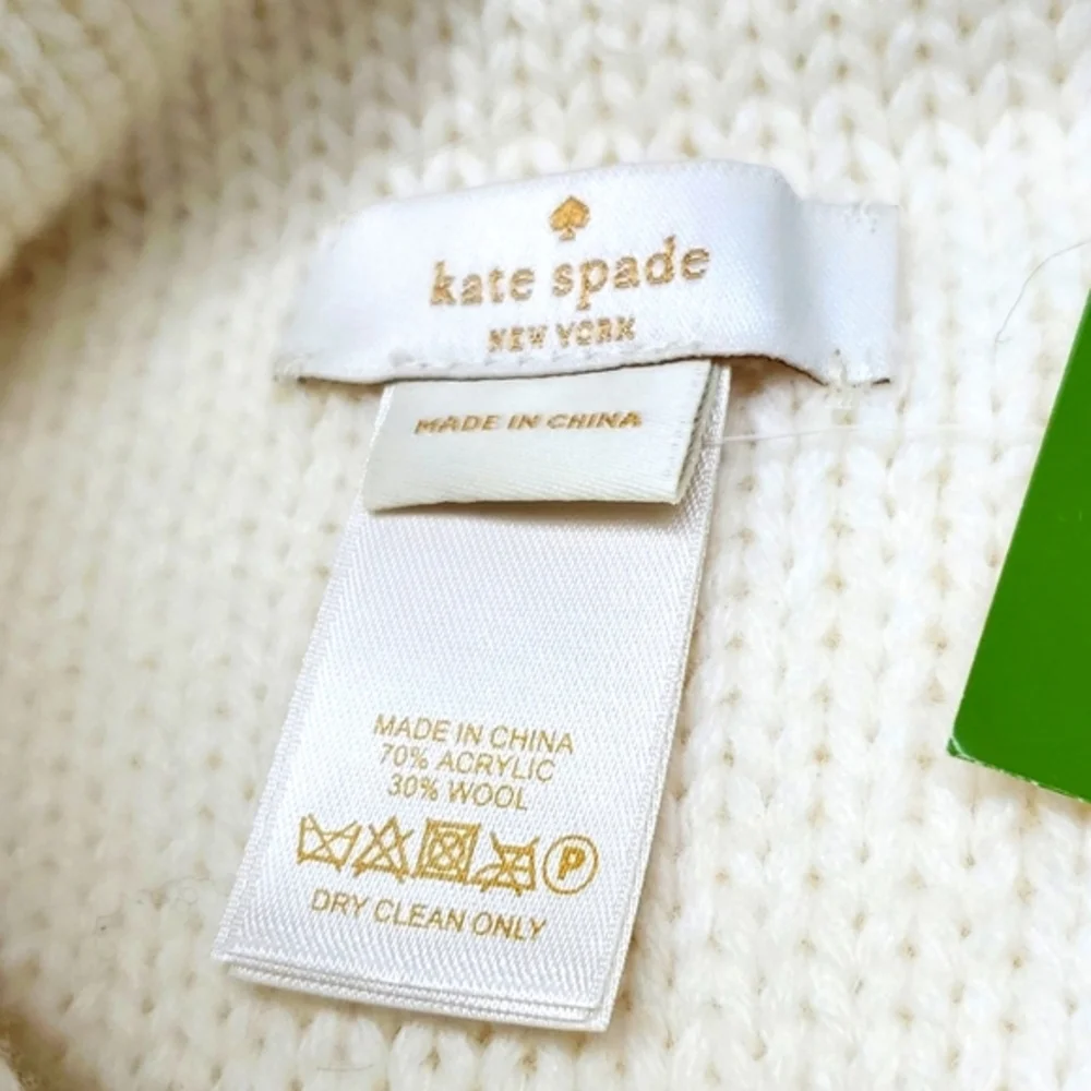 Kate Spade New York Off White Gathered Bow Neckwarmer NWT - Picture 6 of 10